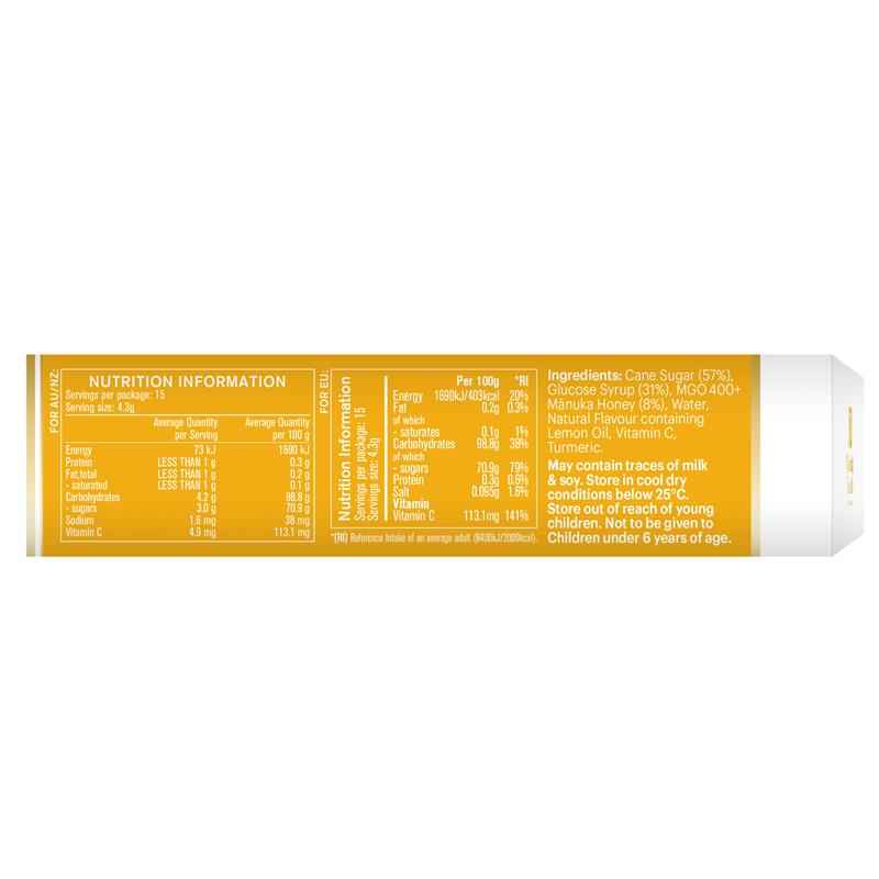 Manuka Health Manuka Honey Drops Lemon 15 Pack 65g