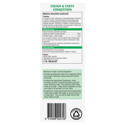 Robitussin Cough & Chest Congestion 250ml Exclusive Size