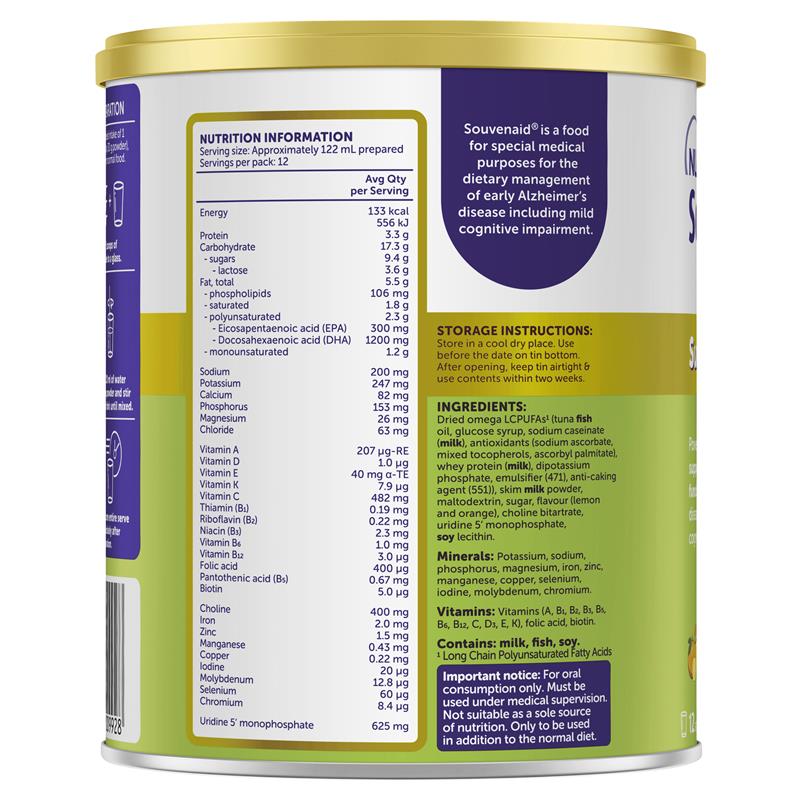 Souvenaid Powder Vanilla And Banana 360g - GimmeNow
