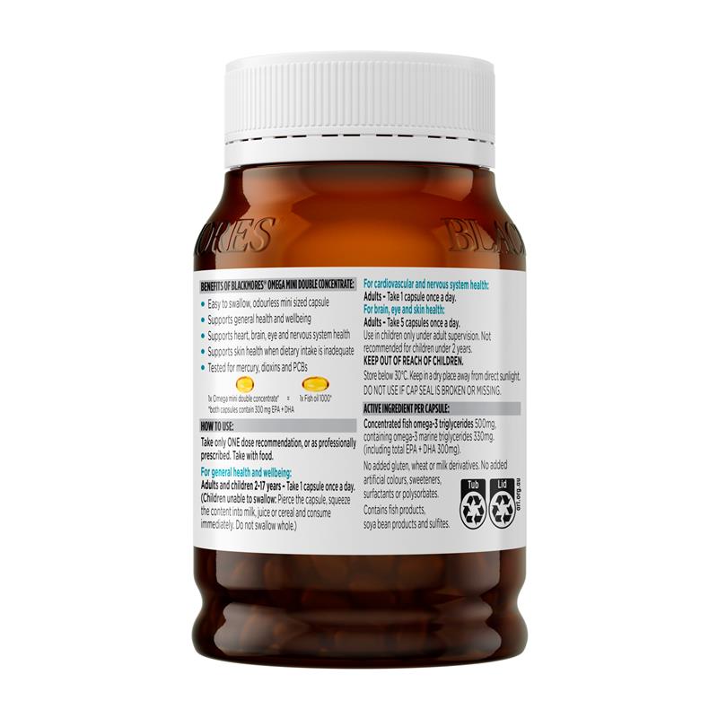 Blackmores Omega Mini Double Concentrate 400 Capsules - GimmeNow