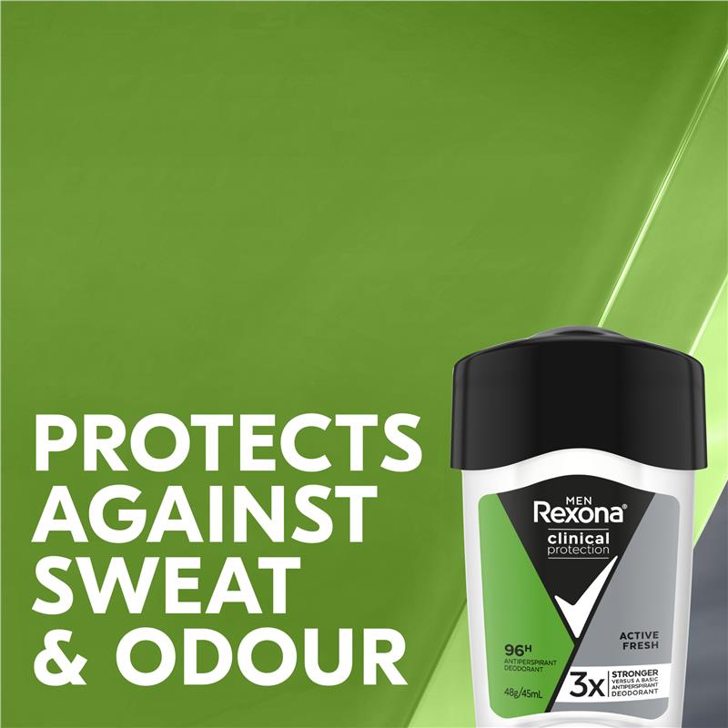 Rexona Men Clinical Protection Antiperspirant Cream Stick Active Fresh 45ml