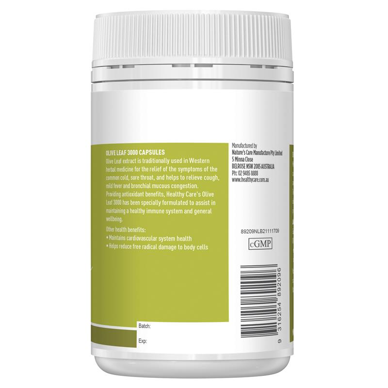 Healthy Care Olive Leaf Extract 3000mg 100 Capsules