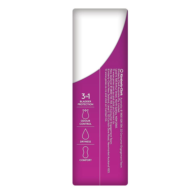 Poise Incontinence Liners Extra Long with Charcoal 20 Pack