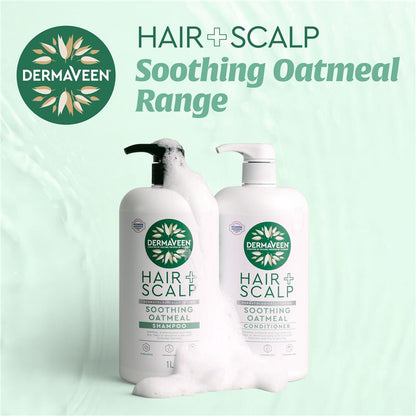 DermaVeen Oatmeal Shampoo for Dry, Flaky or Sensitive Scalps 1L