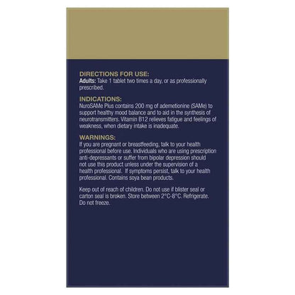 BioCeuticals NuroSAMe Plus 60 Tablets Fridge Line