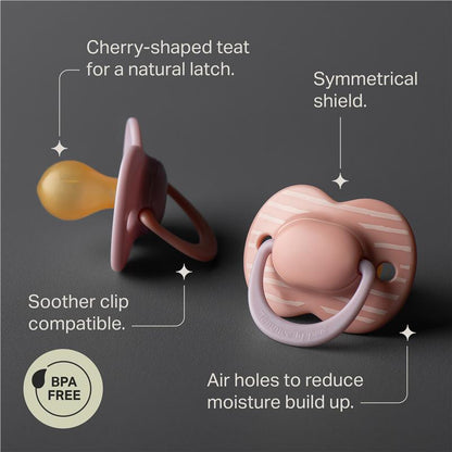 Tommee Tippee Natural Latex Ultimate Fit Soother 18-36 Months 2 Pack Assorted Colours