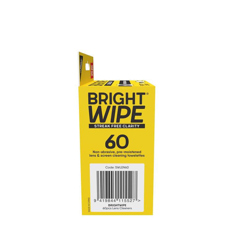 BrightWipe Lens Cleaning Wipes 60 Pack