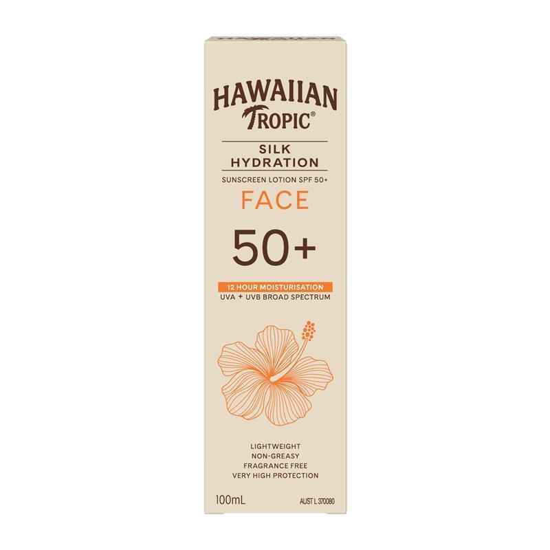 Hawaiian Tropic SPF 50+ Silk Hydration Face Fragrance Free 100ml