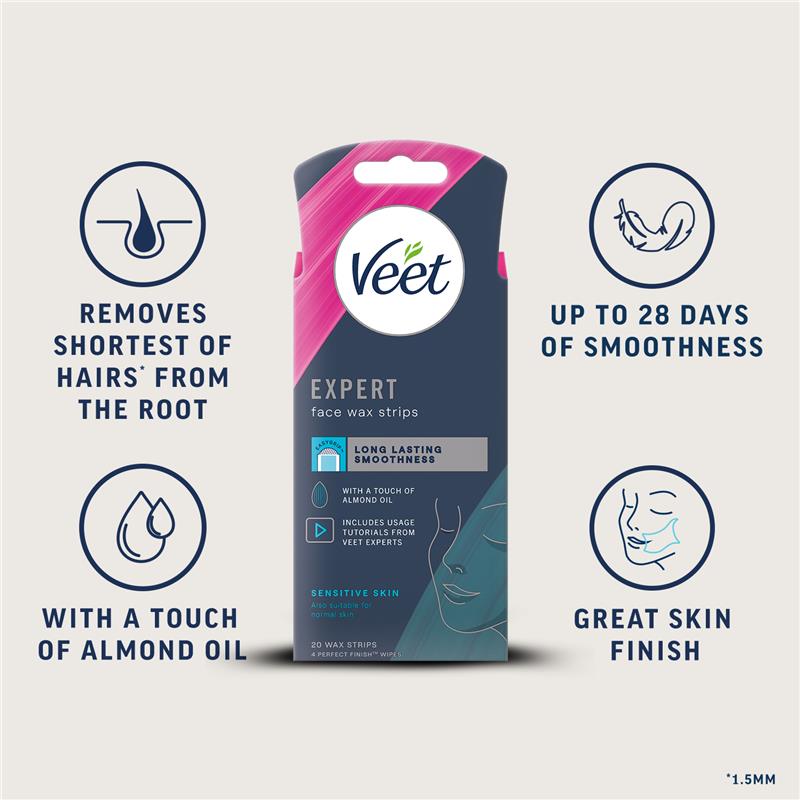 Veet Expert Cold Wax Face 20 Pack