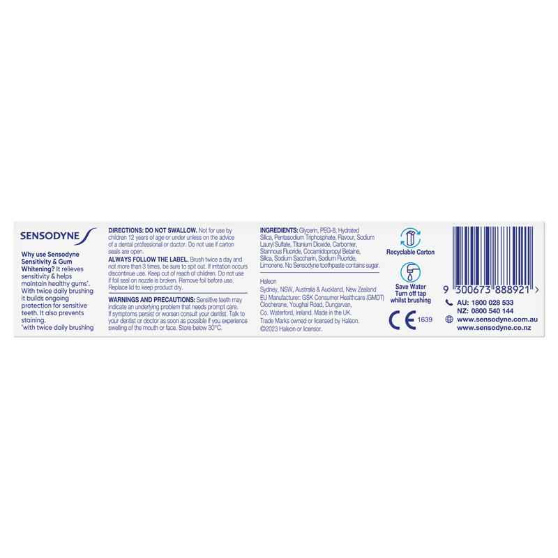 Sensodyne Toothpaste Sensitivity & Gum Whitening 100g