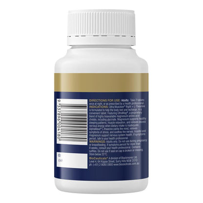 Bioceuticals Ultra Muscleze Night + L-Theanine 60 Tablets