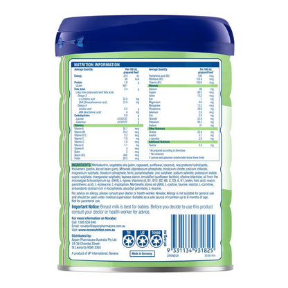 Novalac Allergy Rice Based Infant Formula 0-12 Months 800g New Formula