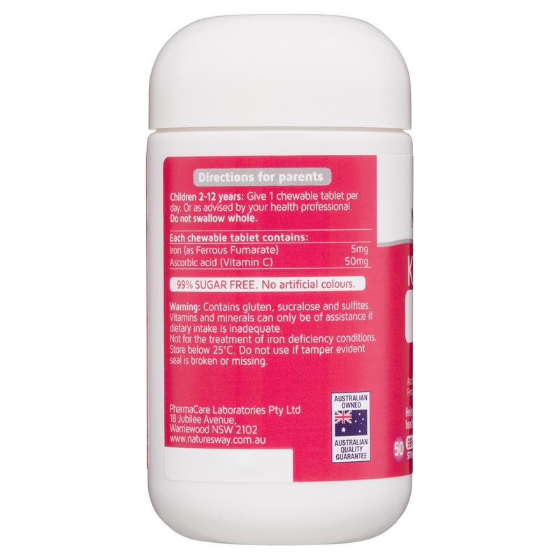 Nature's Way Kids Smart Iron Chewable 50 Tablets