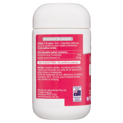 Nature's Way Kids Smart Iron Chewable 50 Tablets