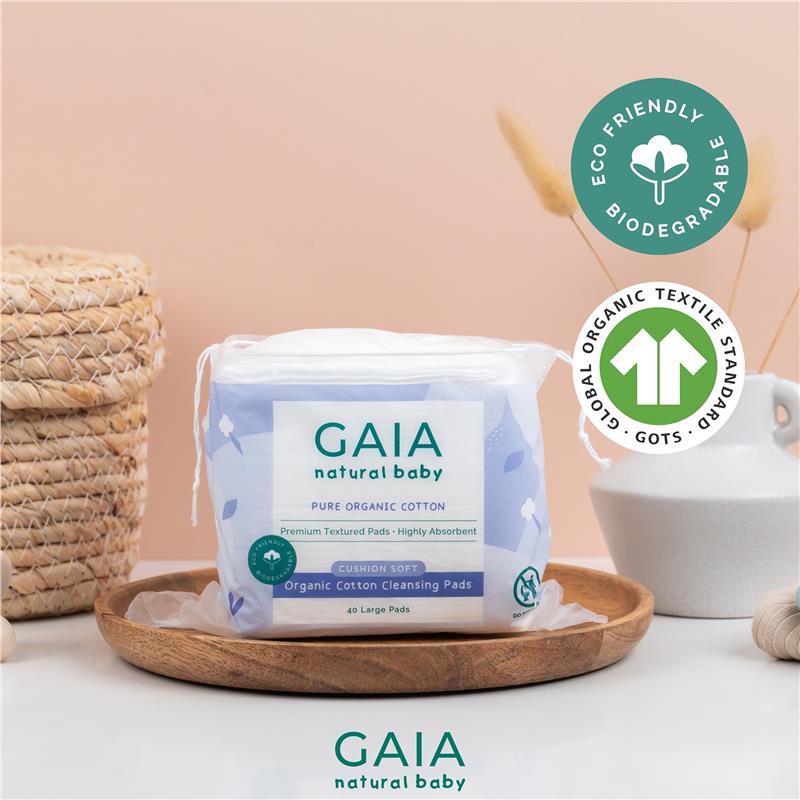 Gaia Natural Baby Organic Cotton Cleansing Pads 40 Pack