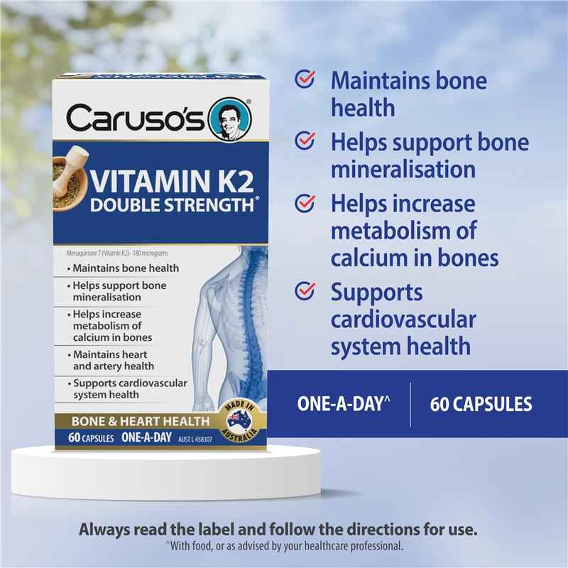 Carusos Vitamin K2 Double Strength 60 Capsules