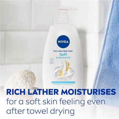 NIVEA Soft & Almond Oil Rich Body Wash 1L