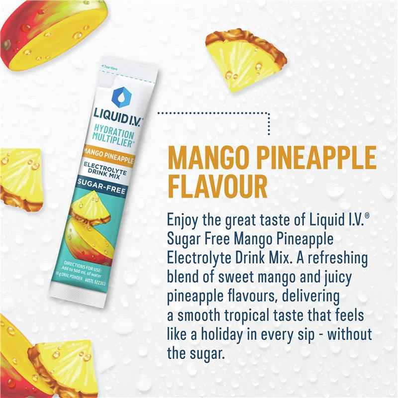 Liquid I.V. Hydration Sugar Free Mango Pineapple 10 Sachets