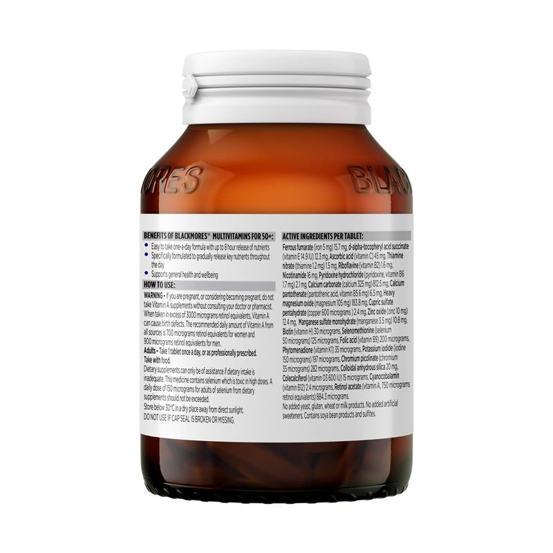 Blackmores Multivitamin For 50+ Sustained Release 60 Tablets