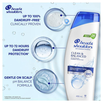 Head & Shoulders Clean & Balanced Anti-Dandruff Shampoo 400mL
