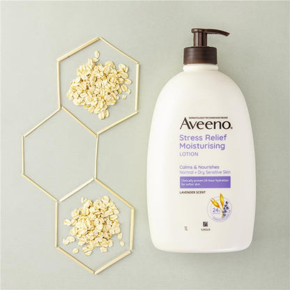 Aveeno Stress Relief Moisturising Lavender Scent Body Lotion 1L