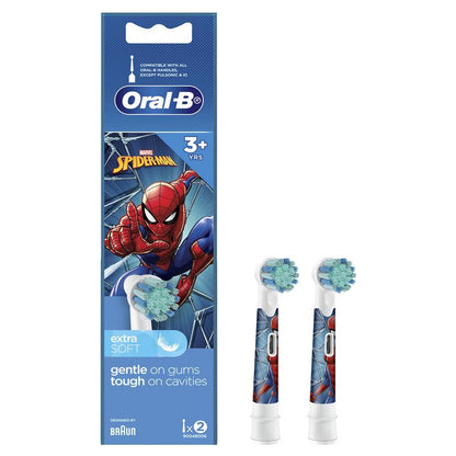 Oral B Power Toothbrush Kids Star Wars/Spiderman Refills 2 Pack