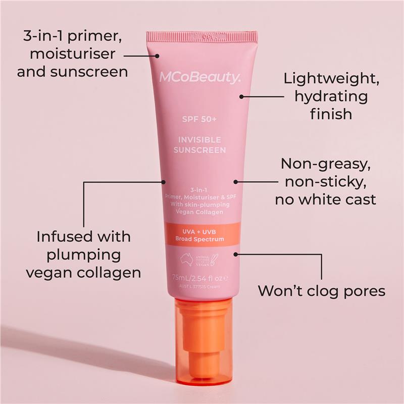 MCoBeauty SPF50+ 3 in 1 Invisible Sunscreen 75ml