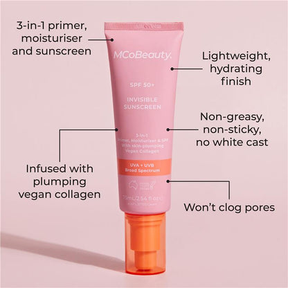 MCoBeauty SPF50+ 3 in 1 Invisible Sunscreen 75ml