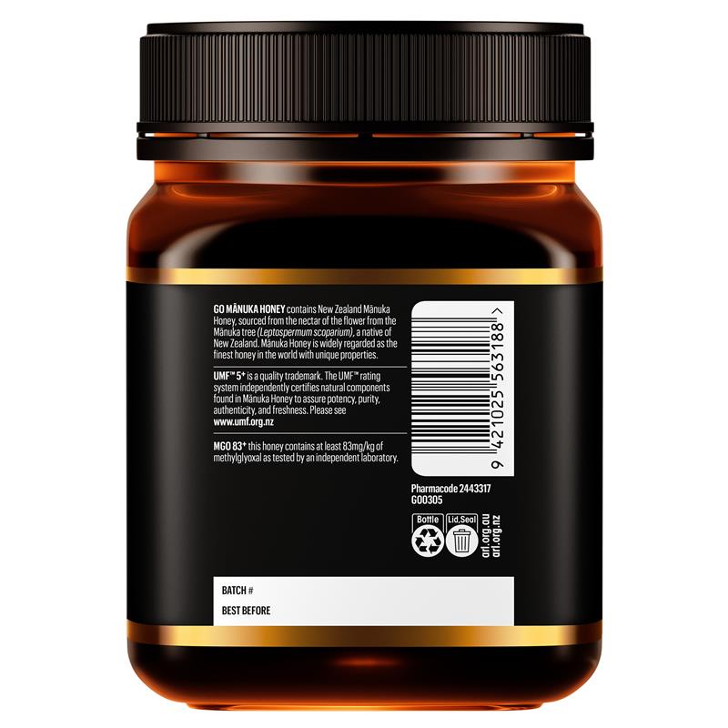 GO Healthy Manuka Honey UMF 5+ (MGO 80+) 1kg (Not For Sale In WA)
