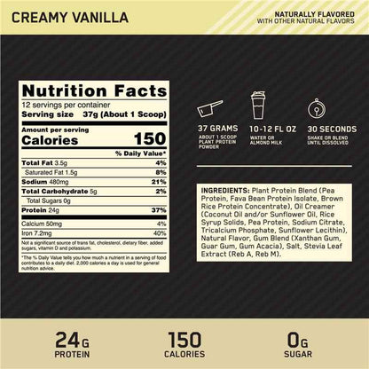 Optimum Nutrition Gold Standard 100% Plant Protein Vanilla 444g