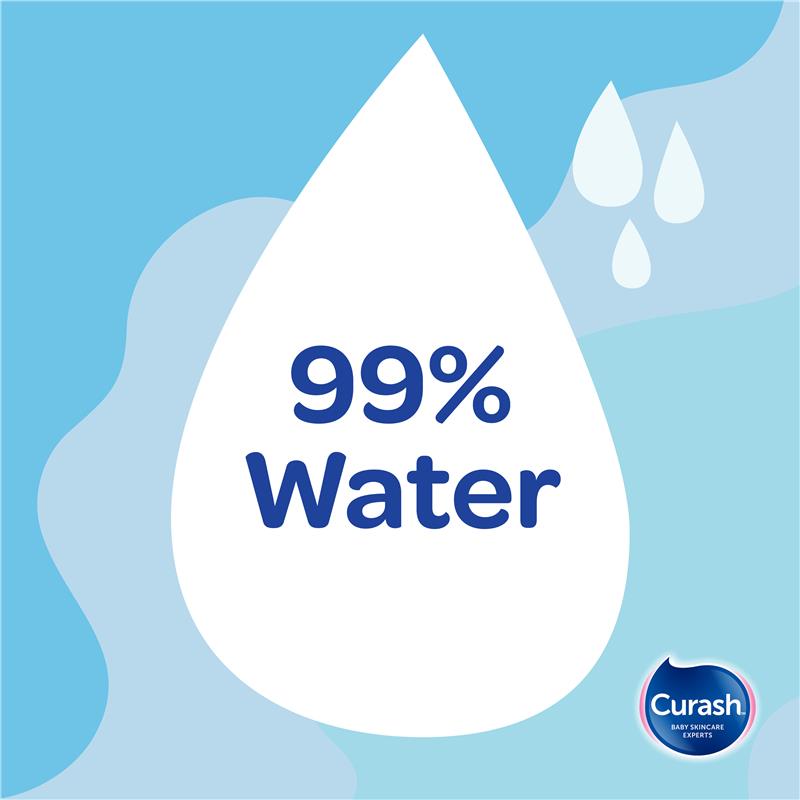 Curash Simply Water Wipes 8x80 Pack
