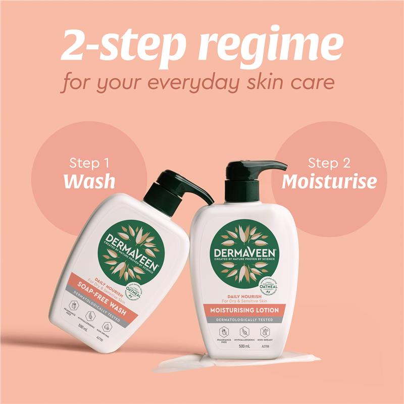 DermaVeen Daily Nourish Moisturising Lotion 1.25L Exclusive Size