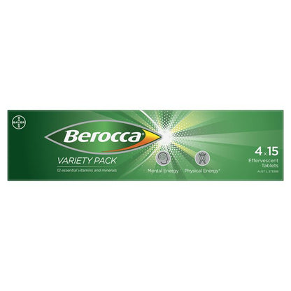 Berocca Energy Variety 60 Effervescent Tablets (4 x 15 Variety Pack) Exclusive Pack - GimmeNow