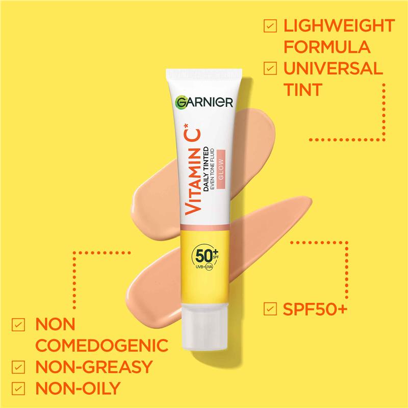 Garnier Vitamin C Glow Daily Tinted Eventone Fluid SPF 50+ 40ml
