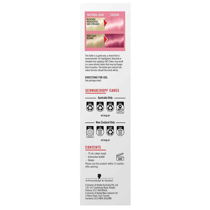 Schwarzkopf Live Colour Pastels Cotton Candy Pink 75ml