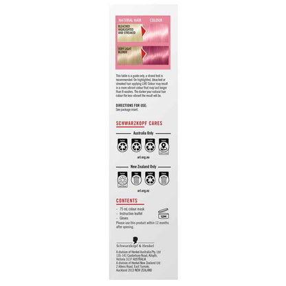 Schwarzkopf Live Colour Pastels Cotton Candy Pink 75ml