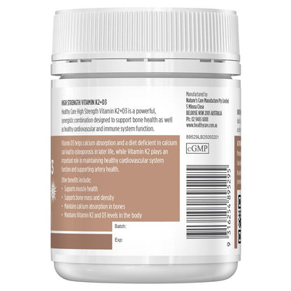 Healthy Care High Strength Vitamin K2 + D3 90 Capsules