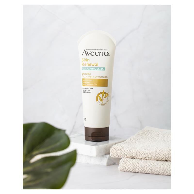 Aveeno Skin Renewal Exfoliating Body Scrub For Dry Skin 225g