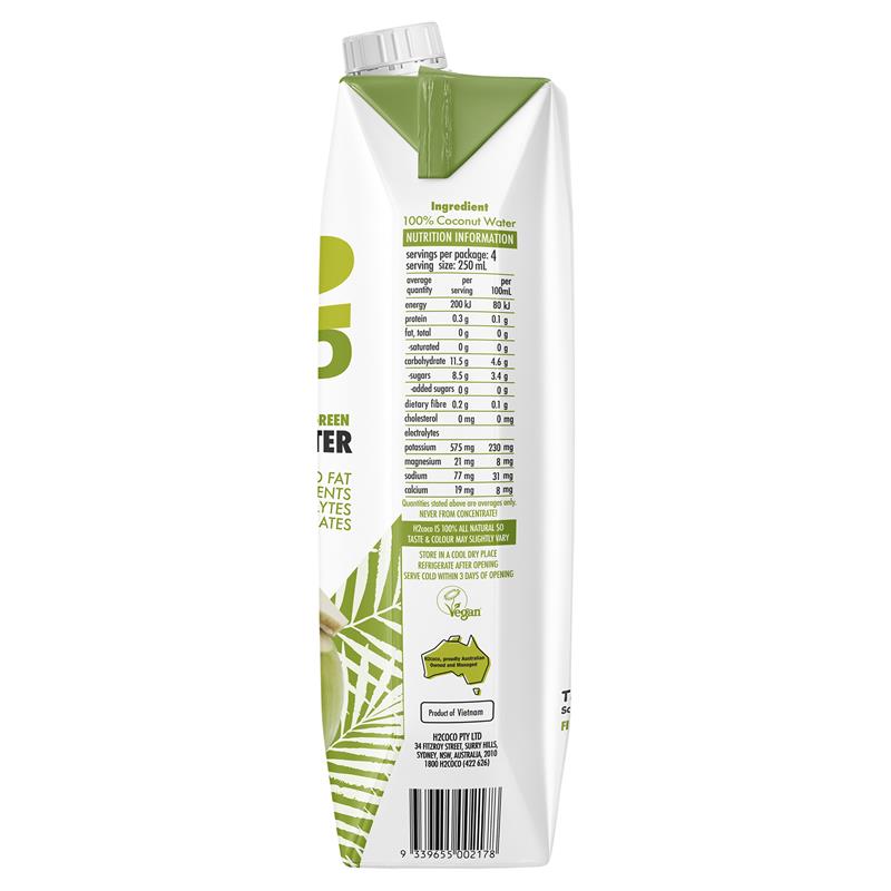 H2COCO Pure Coconut Water 1ltr