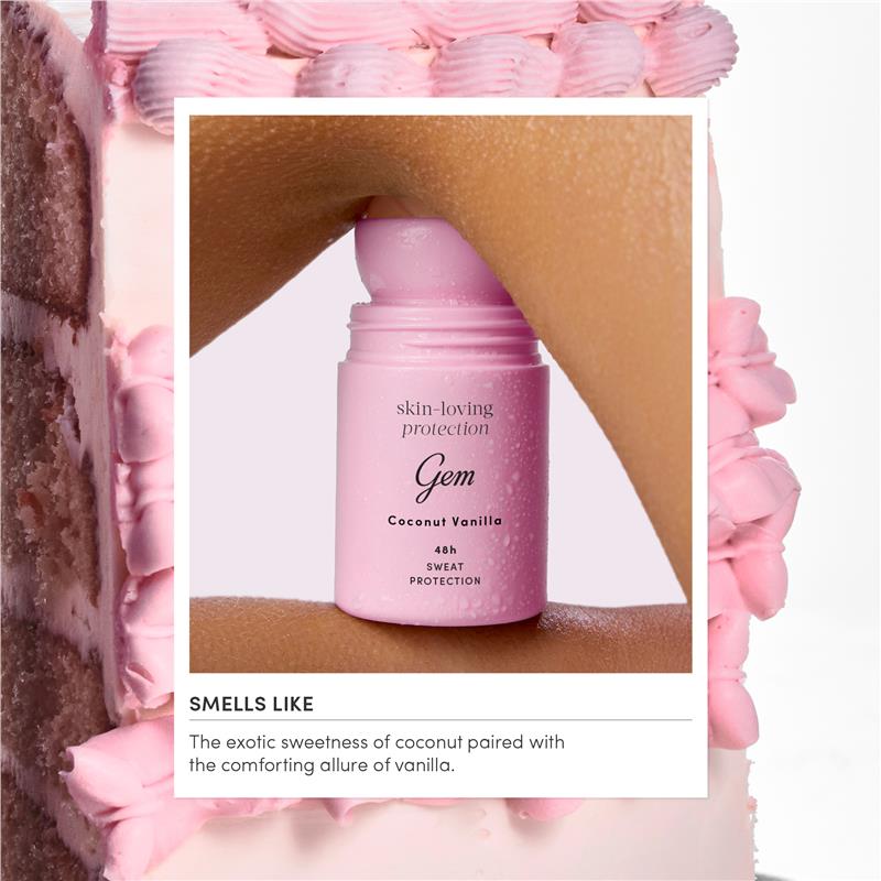 Gem Skin-Loving Antiperspirant Deodorant Roll On Coconut Vanilla 50ml