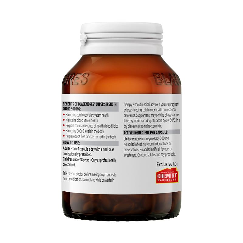 Blackmores Super Strength CoQ10 300mg 90 Capsules Exclusive Size