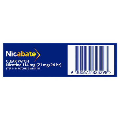 Nicabate Clear Patch Quit Smoking Step 1 21mg 14 Patches (Value Pack)