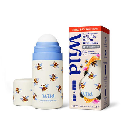 Wild Deodorant Antiperspirant Roll On Emma Bridgewater Bee Case Honey & Cactus Flower 50ml