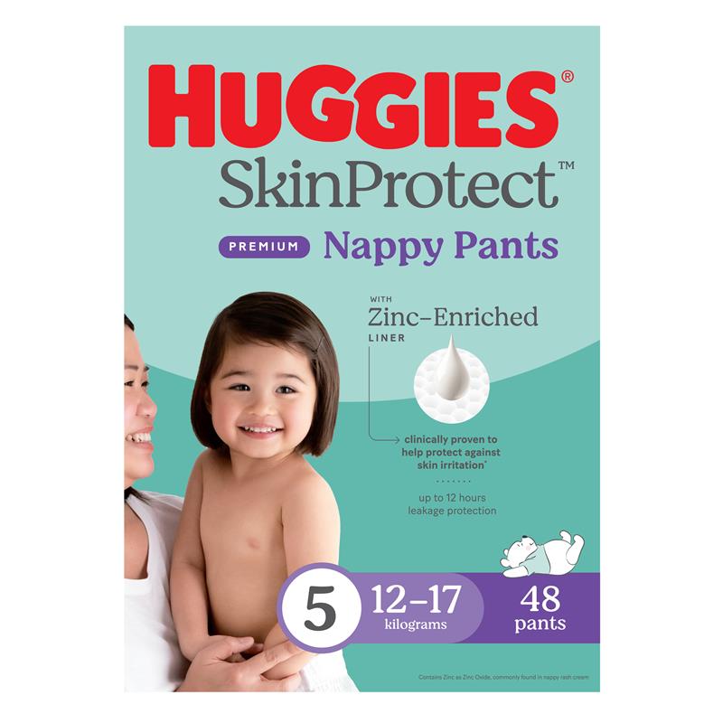 Huggies Skin Protect Nappies Size 5 (12-17 Kg) 48 Pack