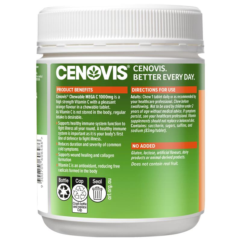 Cenovis Chewable Mega C 1000mg 200 Tablets Exclusive Size - GimmeNow