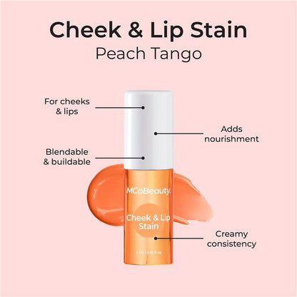 MCoBeauty Cheek & Lip Stain 2-in-1 Cream Tint Peach Tango