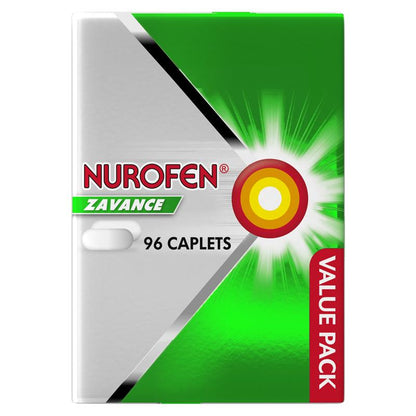 Nurofen Zavance Fast Pain Relief Caplets 256mg Ibuprofen 96 Pack
