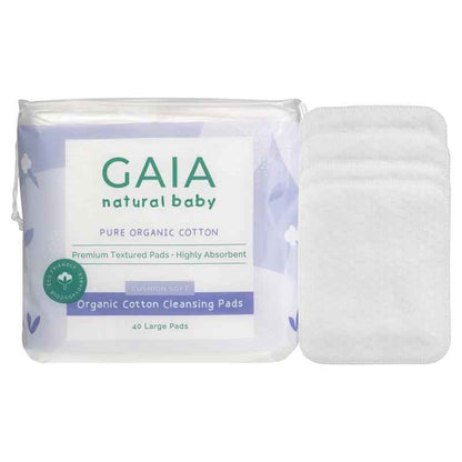Gaia Natural Baby Organic Cotton Cleansing Pads 40 Pack