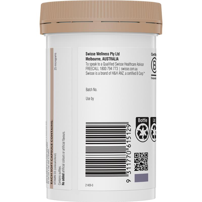 Swisse Vitamin D 400 Capsules