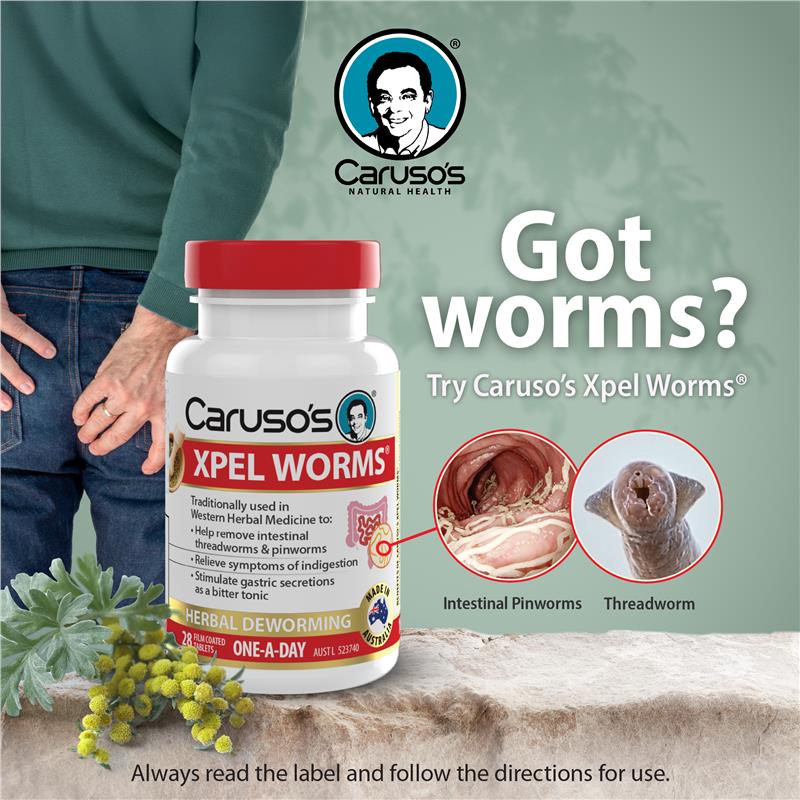 Carusos Xpel Worms 28 Tablets